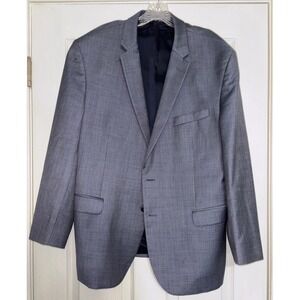 Jos A Bank Navy Blue Sport 48R Mens Wool Jacket Glen Plaid Blazer Slim Fit